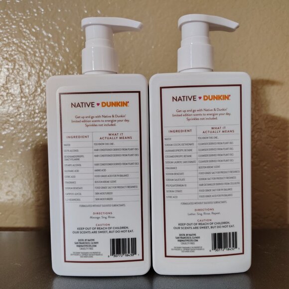 Limited edition Native Dunkin' Boston Kreme Moisturizing Shampoo AND Conditioner - Picture 4 of 4